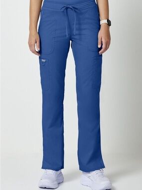 Cherokee Workwear Revolution Royal Blue Drawstring Flare Scrub Pants